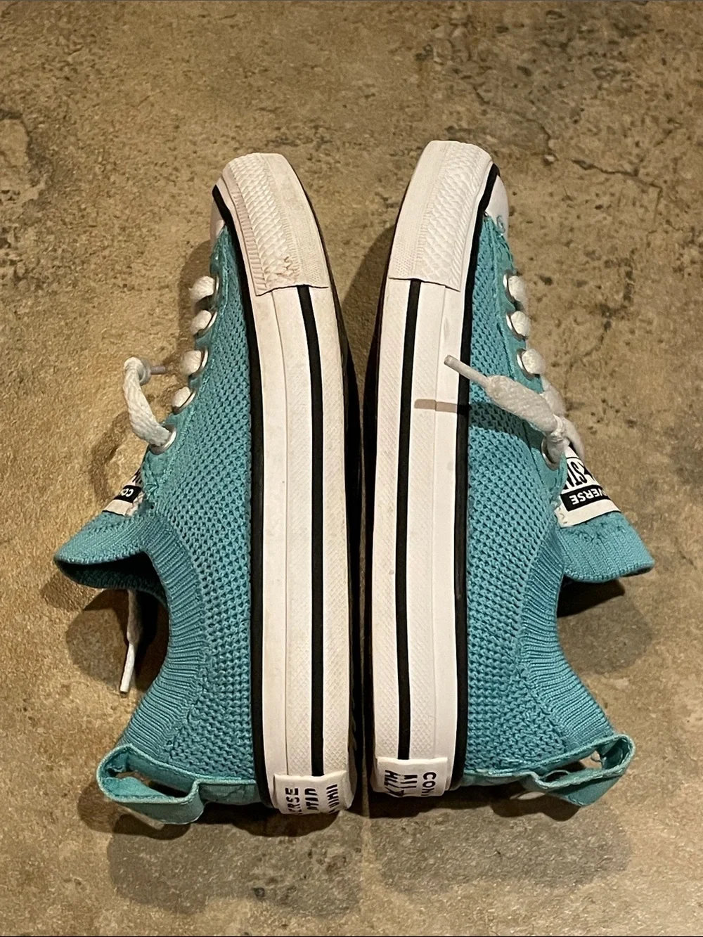 Converse Chuck Taylor All Star Knit Easy-On Sneakers Youth US 11 Aqua Ocean Drip